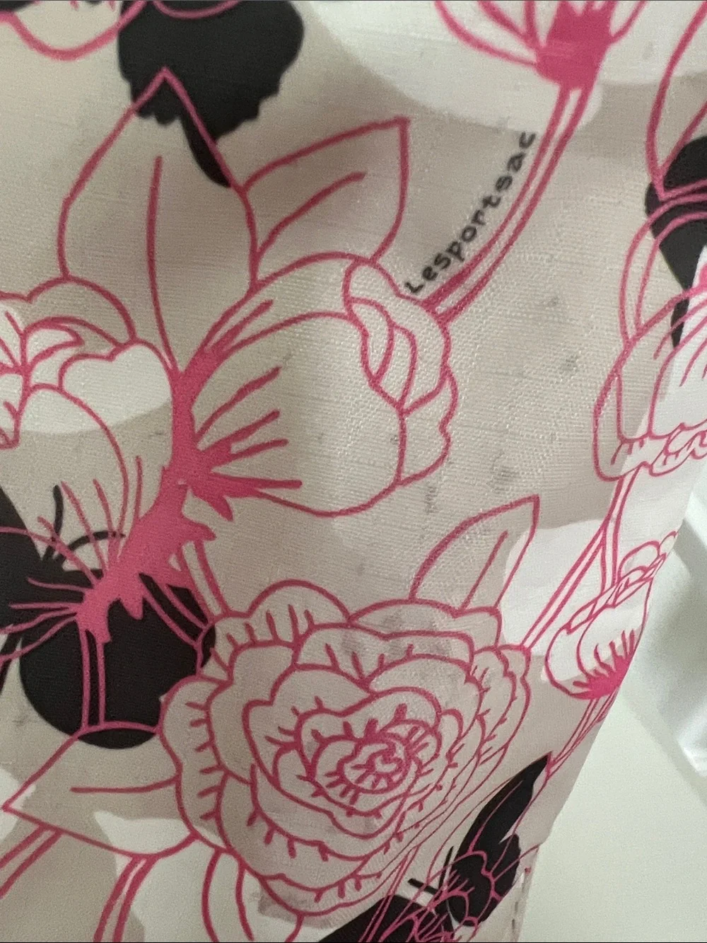 LeSportsac | Pink Tan White & Dark Gray Floral Tote Bag Size 9